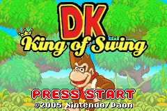 DK King of Swing title screen for GameBoy Advance